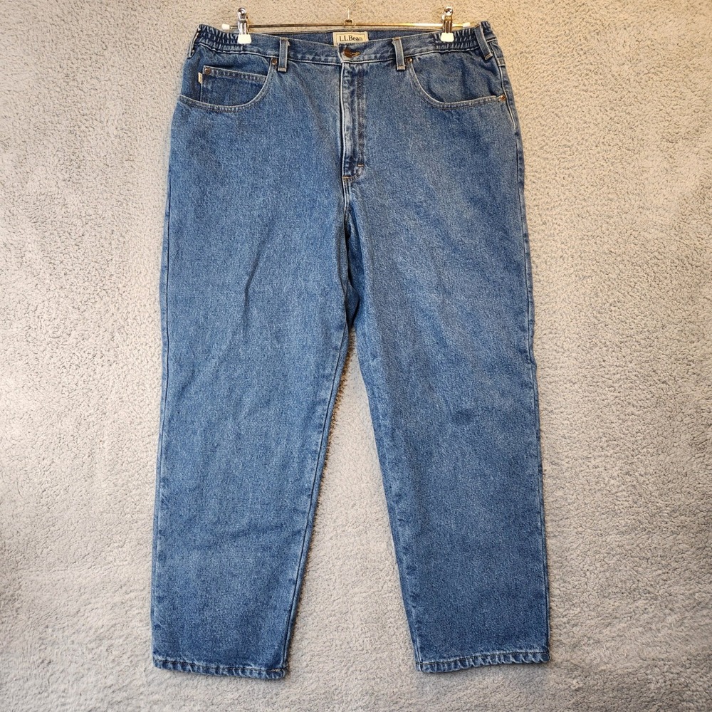 L.L.Bean Comfort Waist Flannel Lined Jeans Mens 38x29 (Fits 37x28) Winter‎